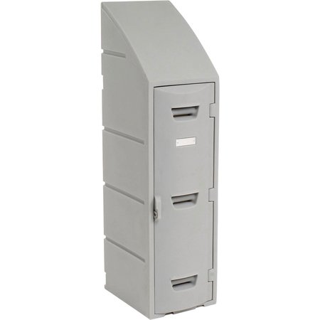 REMCO PLASTICS Box Locker for Double Tier, Plastic, Sloped Top, 12X15X47, Gray 015101236001027